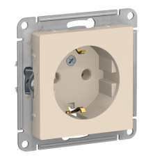 Розетка Systeme Electric ATLASDESIGN, скрытый монтаж, с заземлением, винтовые клеммы, бежевый