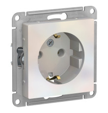 Розетка Systeme Electric ATLASDESIGN, скрытый монтаж, с заземлением, жемчуг