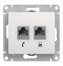 Розетка 2xRJ11+RJ45 Cat.5 Systeme Electric GLOSSA, белый