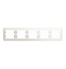 Рамка 5 постов Systeme Electric GLOSSA, горизонтальная, перламутр
