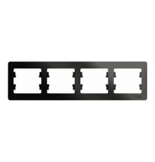 Рамка 4 поста Systeme Electric GLOSSA, горизонтальная, антрацит