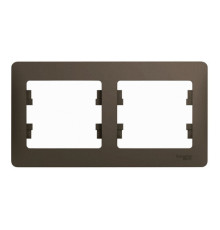 Рамка 2 поста Systeme Electric GLOSSA, горизонтальная, шоколад