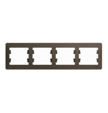 Рамка 4 поста Systeme Electric GLOSSA, горизонтальная, шоколад