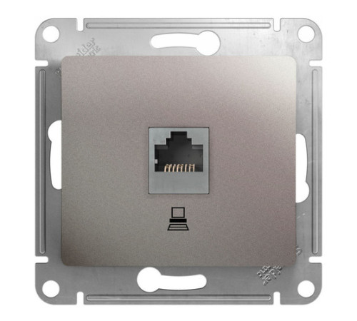 Розетка 1xRJ45 Cat.5 Systeme Electric GLOSSA, платина