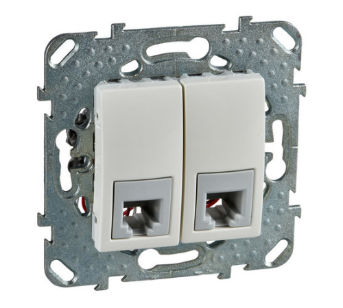 Розетка 2xRJ11 Schneider Electric UNICA, бежевый