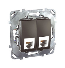 Розетка двойная телефонная RJ12 Schneider Electric UNICA TOP, графит