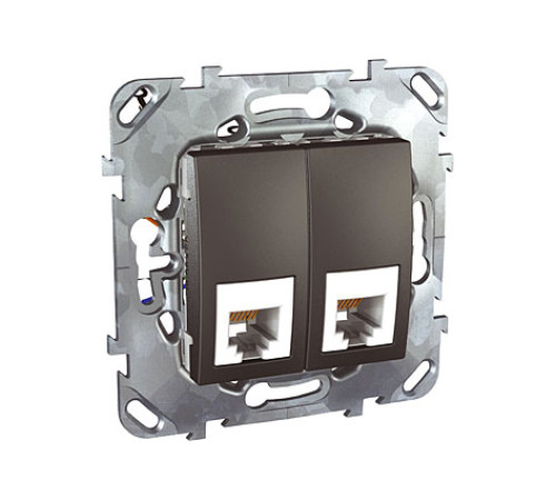 Розетка двойная телефонная RJ12 Schneider Electric UNICA TOP, графит