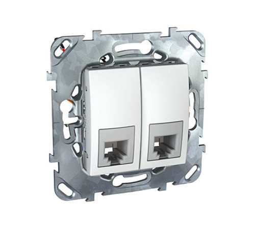 Розетка двойная телефонная RJ12 Schneider Electric UNICA, белый