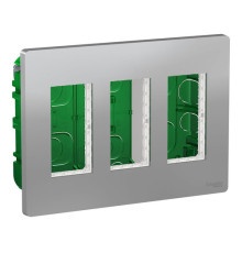 UNICA SYSTEM+ БЛОК скрытой установки 3х2 АЛЮМИНИЙ