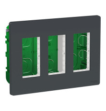 UNICA SYSTEM+ БЛОК скрытой установки 3х2 АНТРАЦИТ