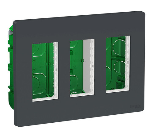 UNICA SYSTEM+ БЛОК скрытой установки 3х2 АНТРАЦИТ