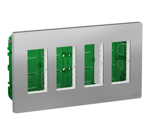 UNICA SYSTEM+ БЛОК скрытой установки 4х2 АЛЮМИНИЙ