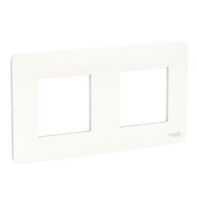Рамка 2 поста Schneider Electric UNICA NEW STUDIO, монолитная, белый