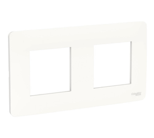 Рамка 2 поста Schneider Electric UNICA NEW STUDIO, монолитная, белый