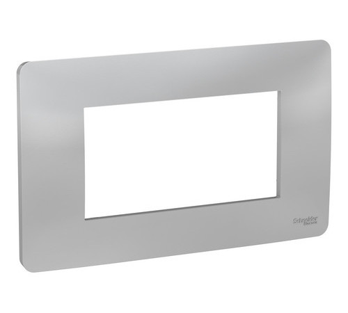 Рамка 4 модуля Schneider Electric UNICA MODULAR, горизонтальная, алюминий