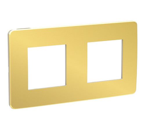 Рамка 2 поста Schneider Electric UNICA NEW STUDIO, два цвета, золото, бежевый