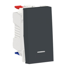Переключатель 1-клавишный Schneider Electric UNICA MODULAR, с подсветкой, скрытый монтаж, антрацит