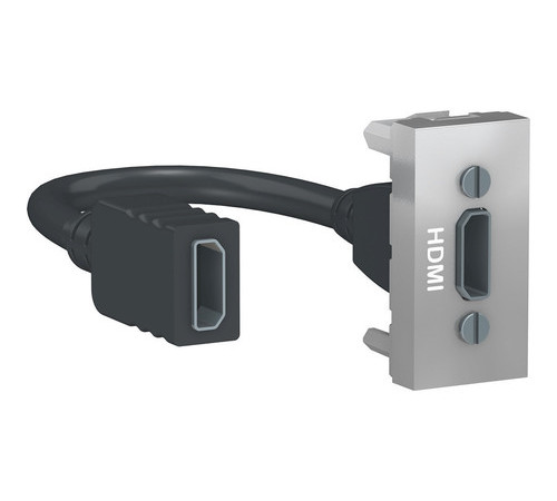 Розетка HDMI Schneider Electric UNICA MODULAR, алюминий