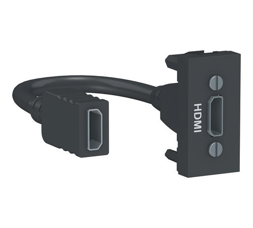 Розетка HDMI Schneider Electric UNICA MODULAR, антрацит