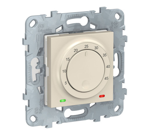 Термостат для теплого пола Schneider Electric UNICA NEW, с датчиком температуры пола, бежевый