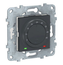 Термостат для теплого пола Schneider Electric UNICA NEW, с датчиком температуры пола, антрацит