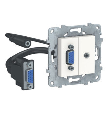 Розетка HD15+mini-jack Schneider Electric UNICA NEW, белый