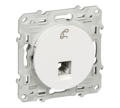 Розетка 1xRJ12 Schneider Electric ODACE, белый