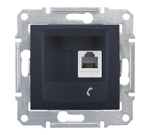 Розетка телефонная 1xRJ11 Schneider Electric SEDNA, графит