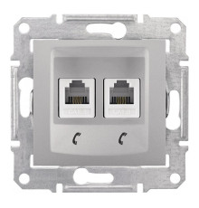 Розетка двойная телефонная RJ11 Schneider Electric SEDNA, алюминий