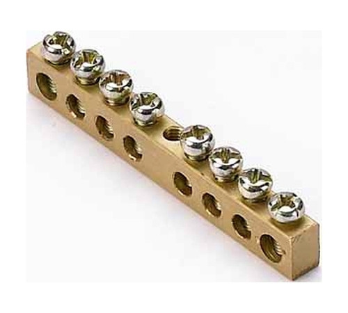 Шина нулевая 8 групп//крепеж по центру, сеч. 6x9