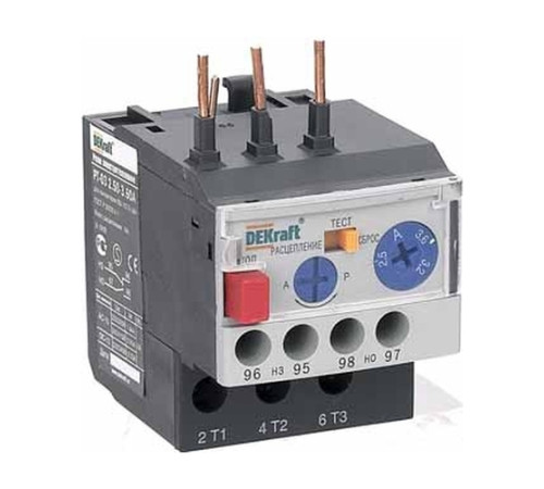 Реле перегрузки электротепловое DEKraft РТ-03 6,3-9А, класс 10A, 23114DEK