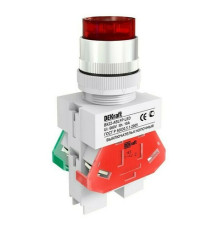 Выкл. кноп. ABLFP 22 мм LED кр. 24В AC//DC ВK-22 DEKraft