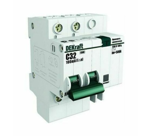 Дифавтомат DEKraft ДИФ-101 2P 40А (C) 4.5 кА, 30 мА ( AC ), 15007DEK