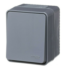 Выключатель 1-клавишный кнопочный Systeme Electric ATLASDESIGN PROFI54, открытый монтаж, антрацит, ATN544015