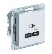 Розетка USB type C Systeme Electric ATLASDESIGN, скрытый монтаж, белый, ATN000127