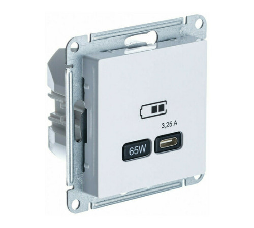 Розетка USB type C Systeme Electric ATLASDESIGN, скрытый монтаж, белый, ATN000127