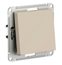 Выключатель 1-клавишный кнопочный Systeme Electric ATLASDESIGN, скрытый монтаж, песочный, ATN001215