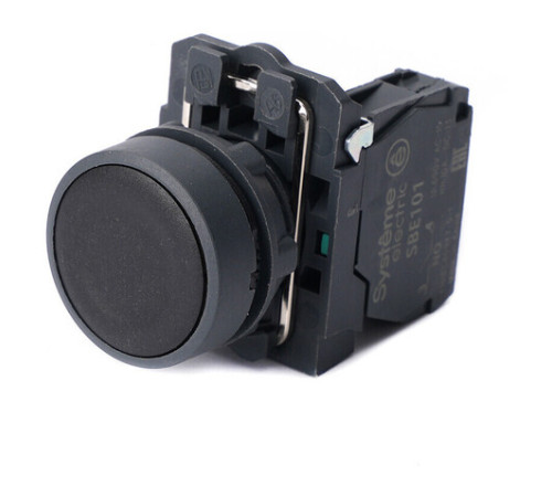 Кнопка SB5 в сборе модульная 22мм черная с возвратом пластик 1НО
