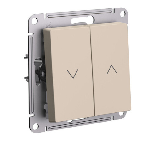 Выключатель для жалюзи 2-клавишный Systeme Electric ATLASDESIGN, скрытый монтаж, песочный, ATN001219