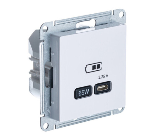 Розетка USB type C Systeme Electric ATLASDESIGN, скрытый монтаж, лотос, ATN001327