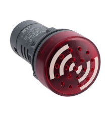 Зуммер с подсветкой красный 24В DC непрерывный звук