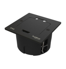 Systeme Elecrtic MultiDesk Чёрный матовый Лючок на 2 модуля IP44 с монтажной коробкой для стены, фальшпола, стола , тип MDK20