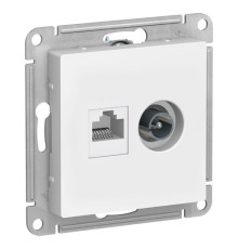 Розетка TV+RJ45 Cat.5 Systeme Electric ATLASDESIGN, оконечная, белый