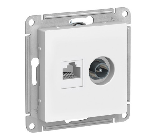 Розетка TV+RJ45 Cat.5 Systeme Electric ATLASDESIGN, оконечная, белый