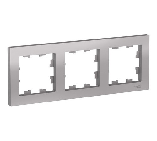 Рамка 3 поста Systeme Electric ATLASDESIGN, алюминий