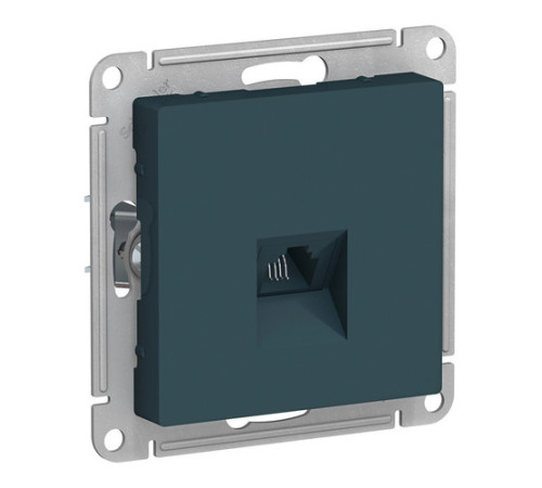 Розетка телефонная 1xRJ11 Systeme Electric ATLASDESIGN, изумруд