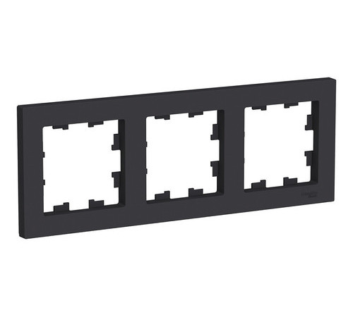 Рамка 3 поста Systeme Electric ATLASDESIGN, карбон