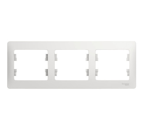 Рамка 3 поста Systeme Electric GLOSSA, горизонтальная, белый