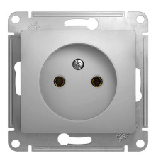 Розетка Systeme Electric GLOSSA, скрытый монтаж, без заземления, алюминий