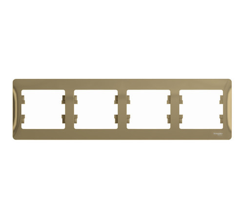 Рамка 4 поста Systeme Electric GLOSSA, горизонтальная, титан